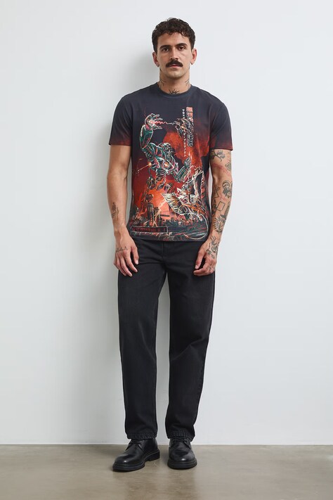 Medicine T-shirt męski bawełniany z elastanem multicolor