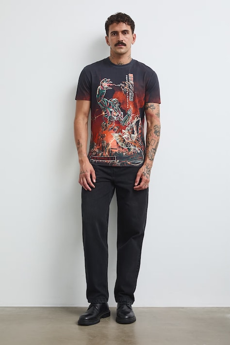 T-shirt męski bawełniany z elastanem multicolor RW26-TSM406