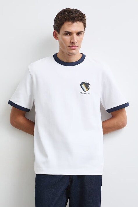 Medicine T-shirt męski bawełniany z elastanem biały