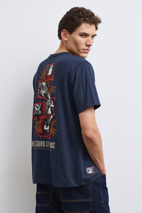 Medicine T-shirt męski bawełniany granatowy