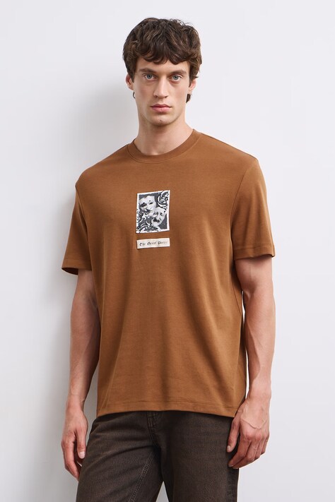 Medicine T-shirt męski bawełniany brązowy