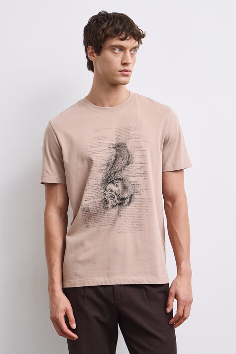 Medicine T-shirt męski bawełniany beżowy