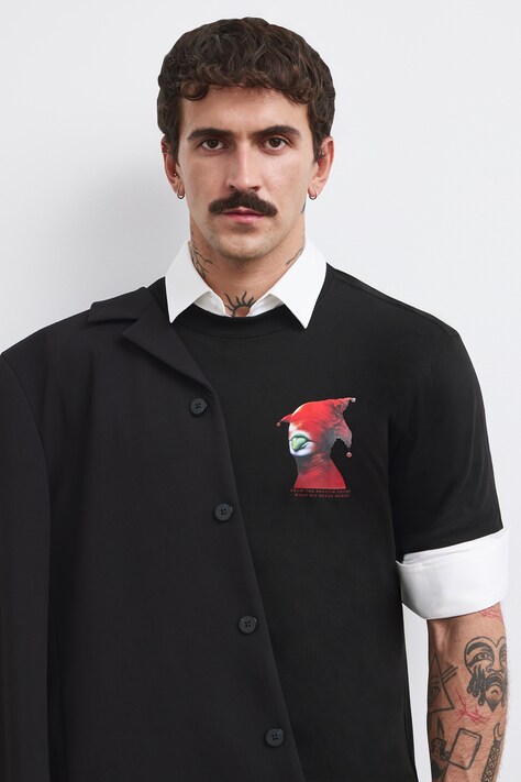 T-shirt męski z kolekcji Wiesław Wałkuski x Medicine czarny RW26-TSM754