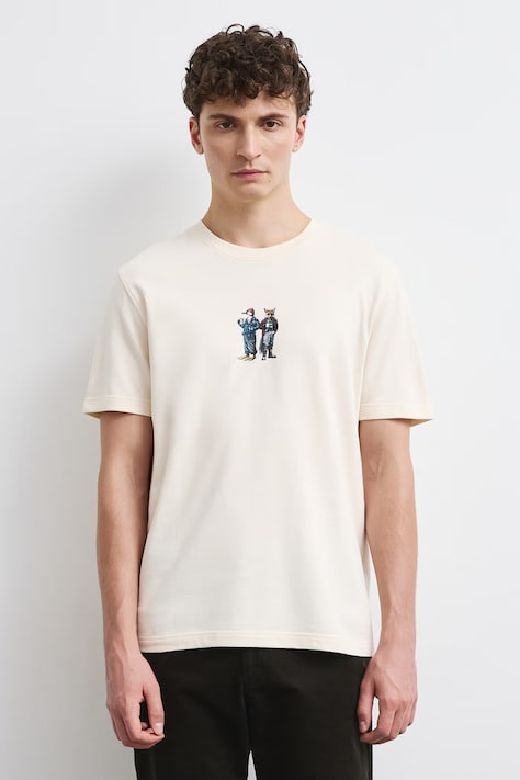 T-shirt męski bawełniany beżowy RW26-TSM809