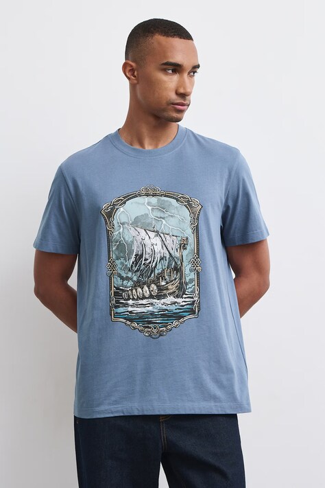 Medicine T-shirt męski bawełniany niebieski