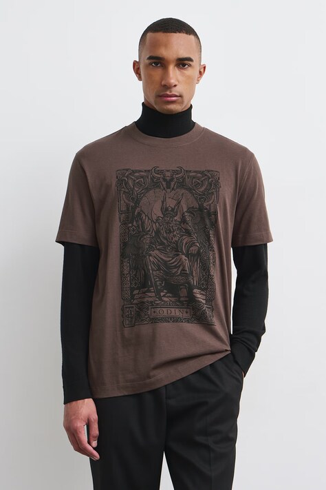 Medicine T-shirt męski bawełniany brązowy