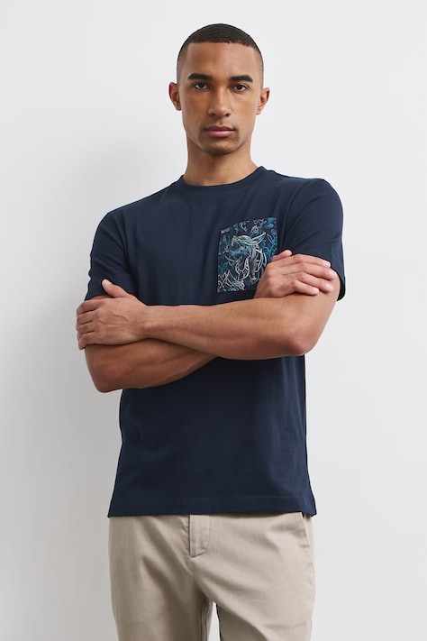T-shirt damski bawełniany granatowy RW26-TSM907