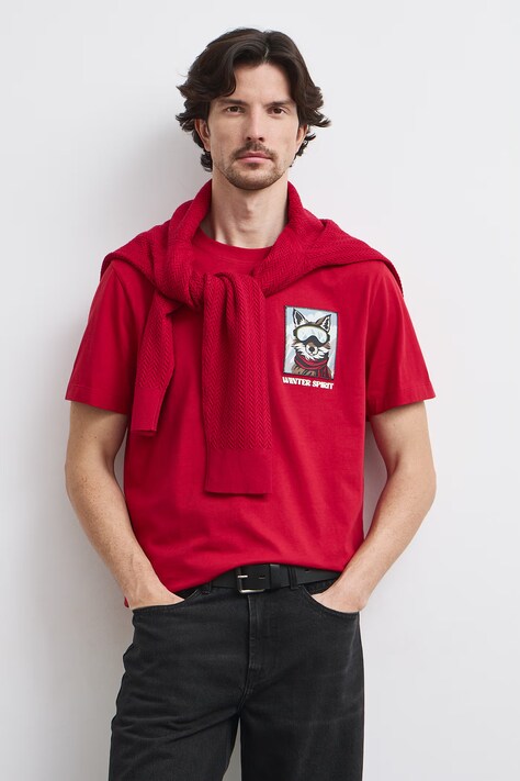 Medicine T-shirt męski bawełniany czerwony