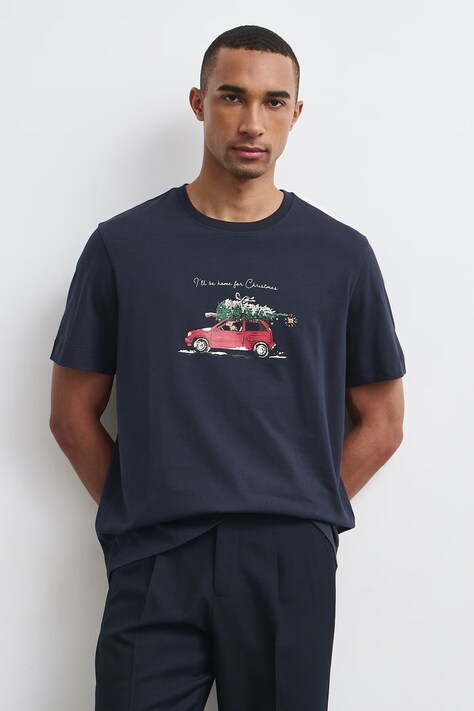 Medicine T-shirt męski bawełniany granatowy