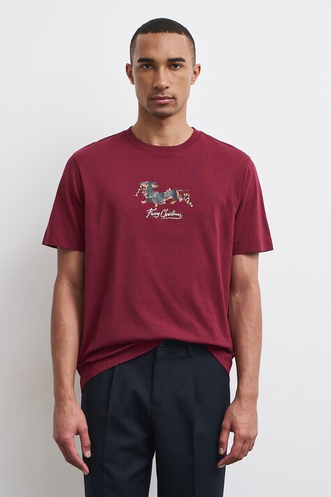 Medicine T-shirt męski bawełniany bordowy