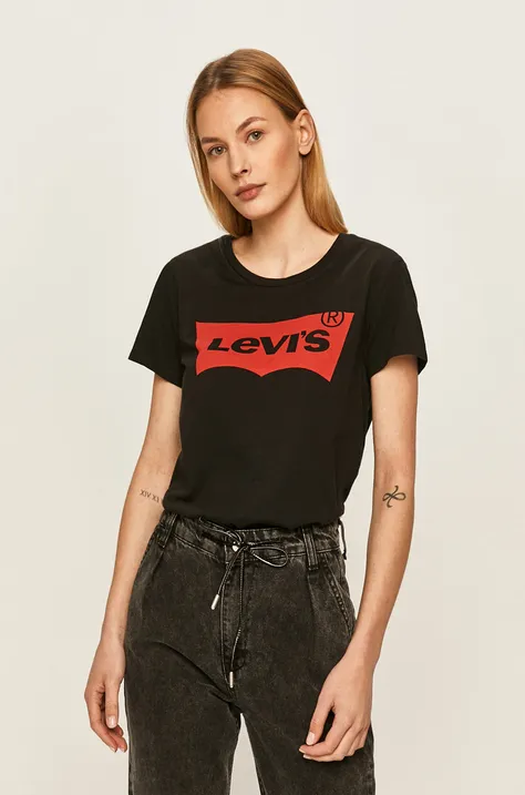 Βαμβακερό μπλουζάκι Levi's χρώμα μαύρο 17369.0201