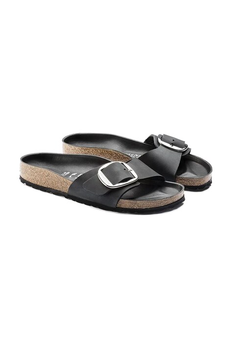 Шльопанці з нубуку Birkenstock Madrid Big Buckle — SS18-KLD0JG, чорний — фото 3