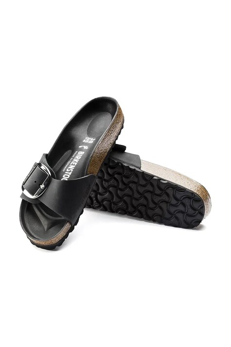 Шльопанці з нубуку Birkenstock Madrid Big Buckle — SS18-KLD0JG, чорний — фото 4