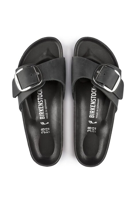 Шльопанці з нубуку Birkenstock Madrid Big Buckle — SS18-KLD0JG, чорний — фото 5