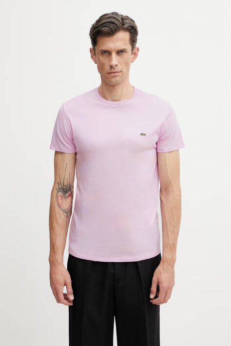 Lacoste tričko bavlnené pánske fialové TH6709