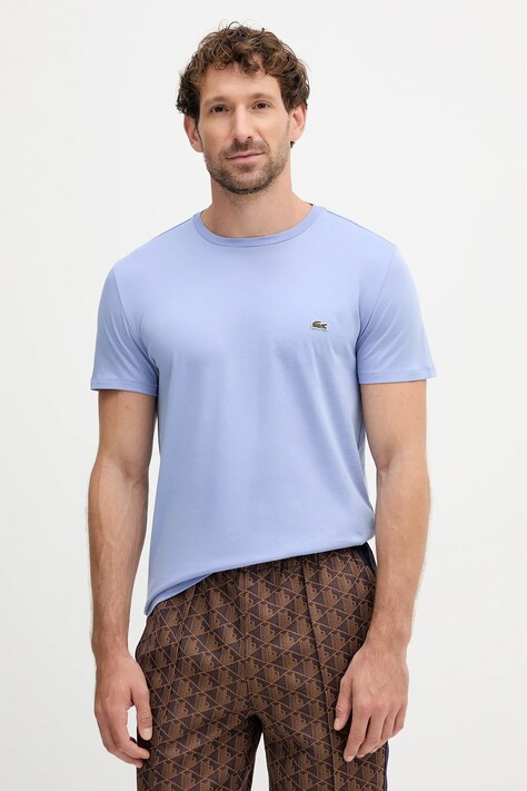 Lacoste tricou din bumbac culoarea alb, uni, TH6709