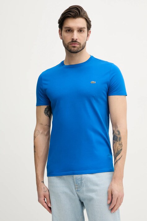 Бавовняна футболка Lacoste чоловіча колір білий однотонна TH6709