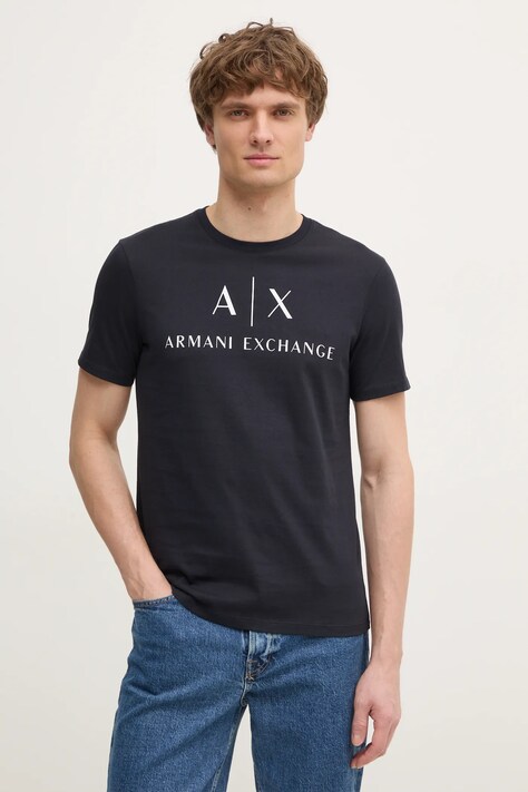 Tričko Armani Exchange tmavomodrá barva, s potiskem, 8NZTCJ Z8H4Z NOS