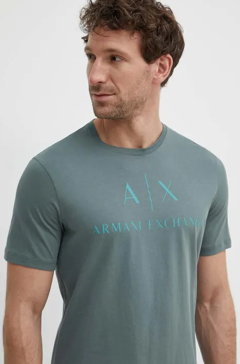 Majica kratkih rukava Armani Exchange za muškarce, boja: siva, s tiskom, 8NZTCJ Z8H4Z NOS