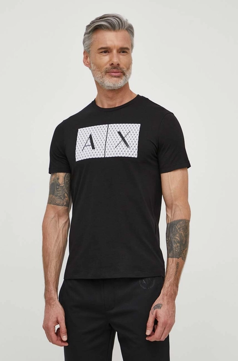 Armani Exchange t-shirt bawełniany kolor czarny z nadrukiem 8NZTCK Z8H4Z NOS