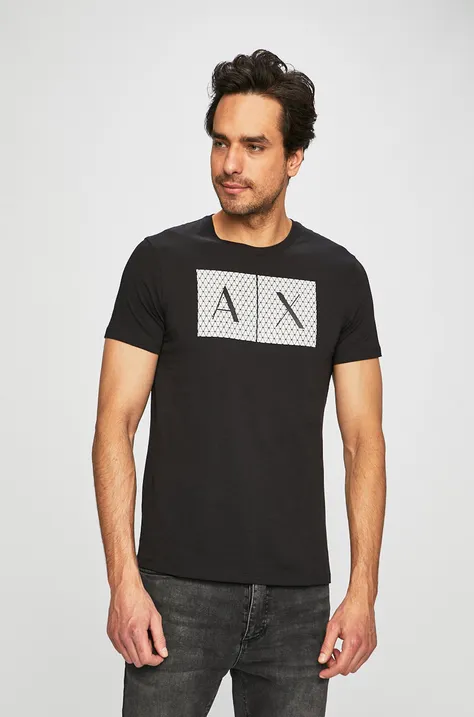 Armani Exchange T-shirt bawełniany 8NZTCK.Z8H4Z.NOS kolor czarny z nadrukiem