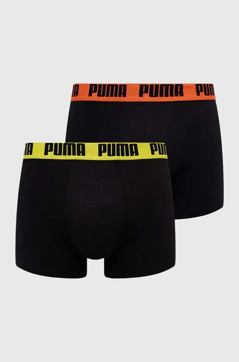 Boxerky Puma 2-pak pánske, čierna farba