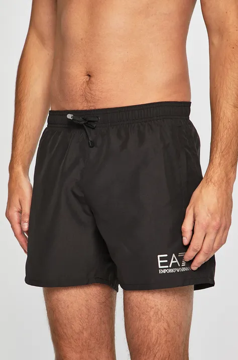 Kopalne kratke hlače EA7 Emporio Armani črna barva
