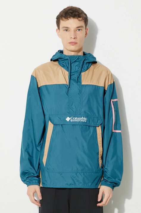 Columbia windbreaker Challenger turquoise color