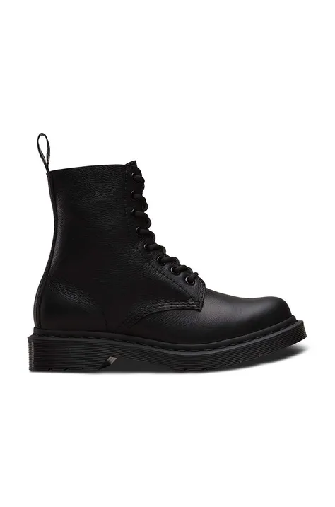 Шкіряні черевики Dr. Martens 1460 Pascal MONO жіночі колір чорний на плоскому ходу 24479001-BLACK