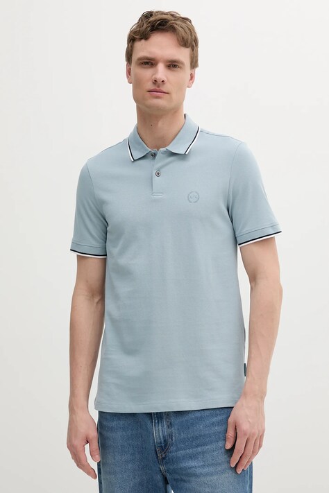 Bavlněné polo tričko Armani Exchange modrá barva, 8NZF75 Z8M5Z