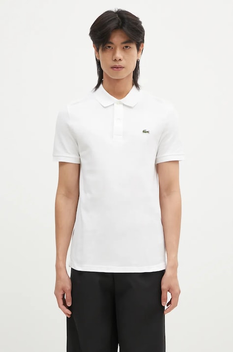 Бавовняне поло Lacoste колір білий однотонний PH4012-001