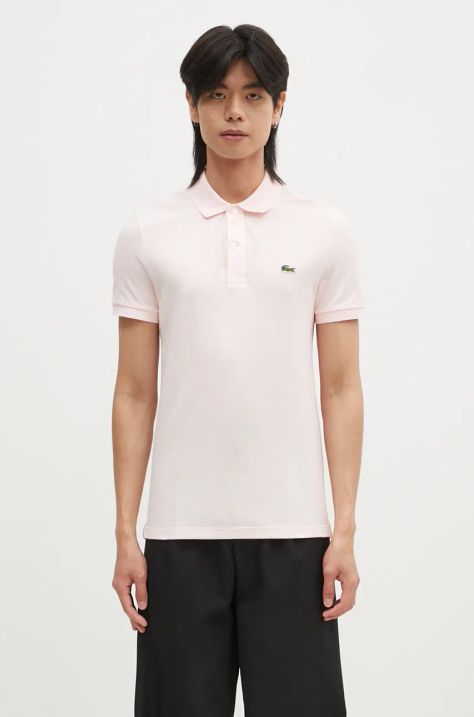 Lacoste cotton polo shirt pink color