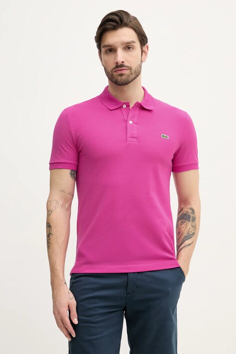 Lacoste polo de bumbac culoarea alb, neted, PH4012