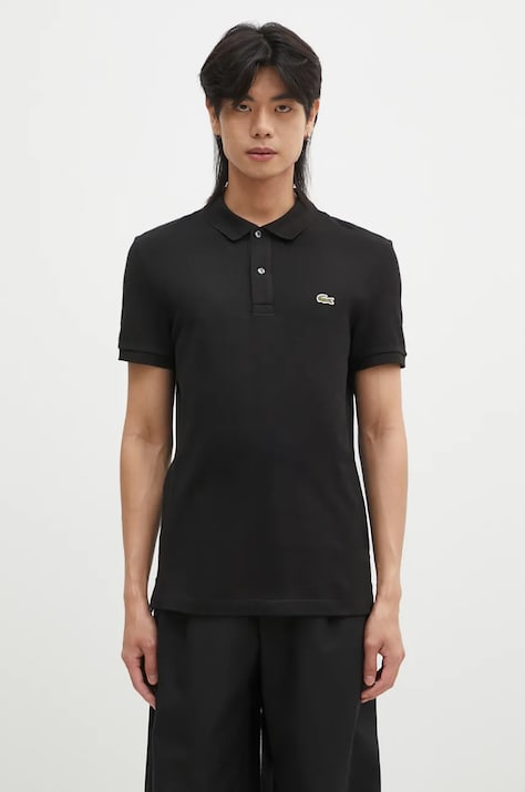 Бавовняне поло Lacoste колір чорний однотонний PH4012-001