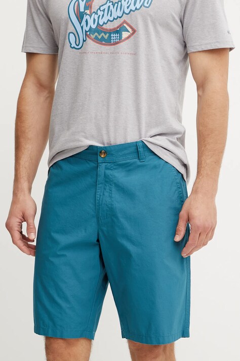 Columbia pantaloni scurti din bumbac Washed Out culoarea verde, 1491953
