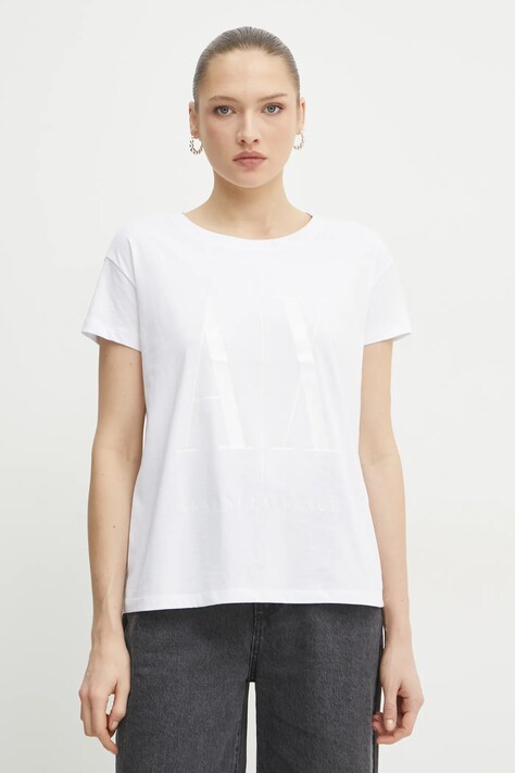 Armani Exchange tricou femei, culoarea alb, 8NYTCX YJG3Z