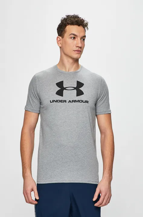 Under Armour T-shirt 1329590 kolor szary z nadrukiem 1329590-100
