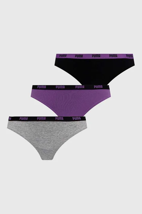 Puma tanga 3-pack culoarea violet, 907590