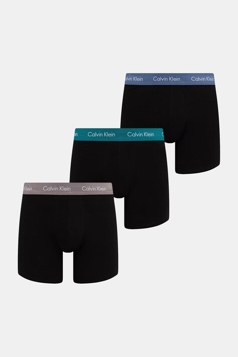 Calvin Klein Underwear bokserki męskie bawełniane z elastanem 3-pack turkusowe 000NB1770A