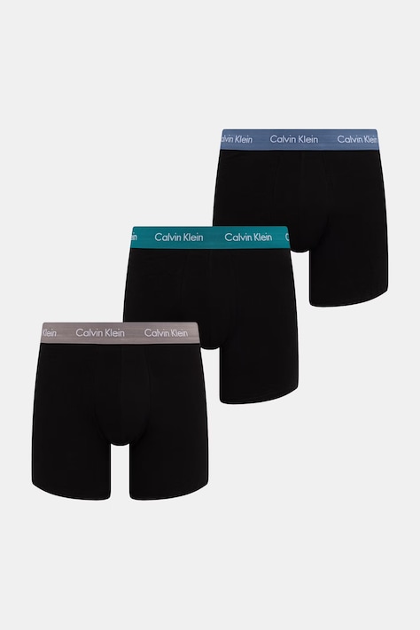 Calvin Klein Underwear bokserki męskie bawełniane z elastanem 3-pack turkusowe 000NB1770A