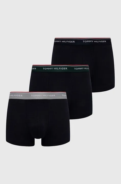 Boxerky Tommy Hilfiger 3-pak pánske,čierna farba,UM0UM01642