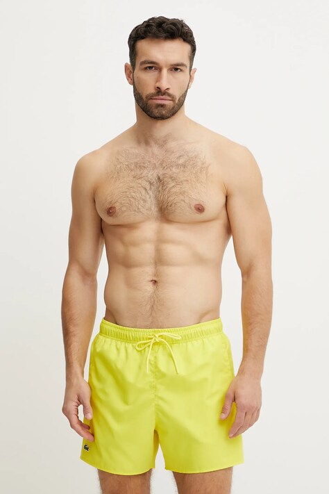 Lacoste pantaloni scurti de baie culoarea galben, MH6270