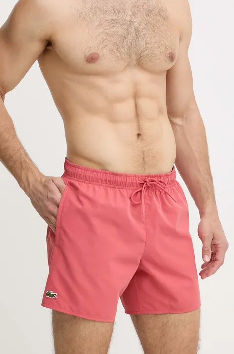 Plavkové šortky Lacoste ružová farba