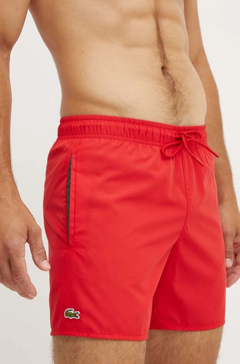 Lacoste swim shorts red color