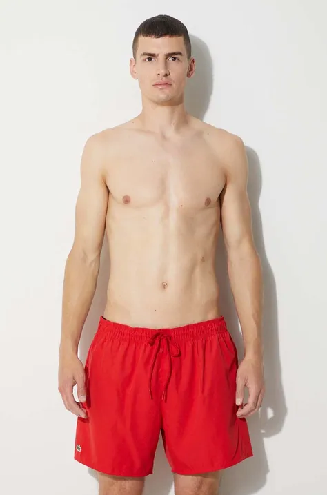 Lacoste swim shorts red color