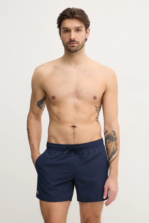 Lacoste pantaloni scurti de baie culoarea albastru marin, MH6270