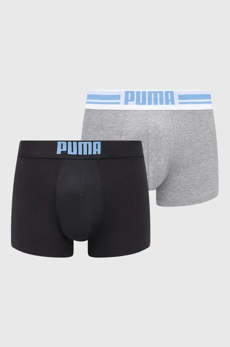 Boxerky Puma 2-pack pánské, šedá barva