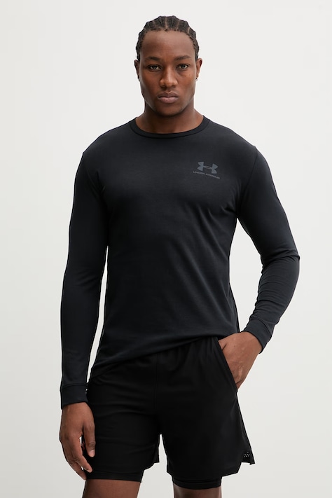 Under Armour longsleeve męski kolor czarny z nadrukiem 1329585