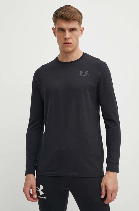 Under Armour longsleeve męski kolor czarny z nadrukiem 1329585