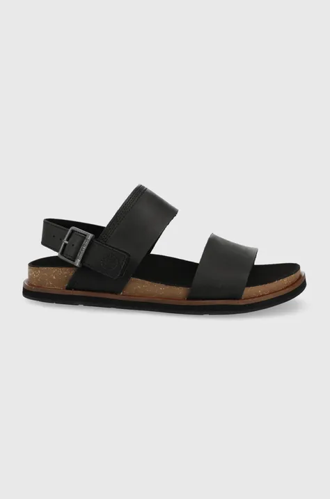 Kožené sandály Timberland pánské, černá barva